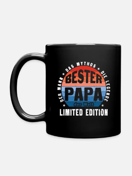 Bester Papa der Welt. Mann, Mythos, Legende. - Tasse einfarbig - Schwarz