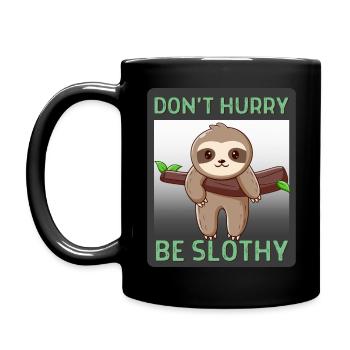 Don't Hurry Be Slothy - Full Colour Mug - black - Left