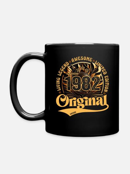 geboren im Jahr 1982 Geburtstag Retro vintage 1982 - Tasse einfarbig - Schwarz