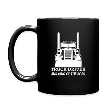 Chauffeur de camion et roi de la route - Mug uni - noir - Gauche