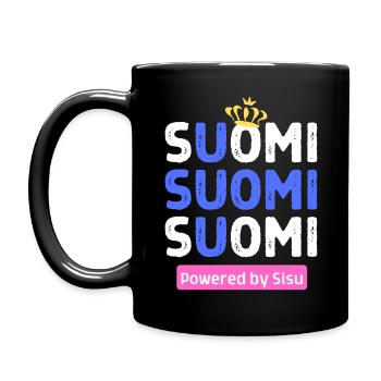 Drapeau météo de la Finlande avec couronne - Mug uni - noir - Gauche