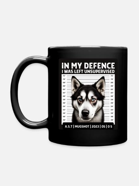 Schlittenhund - Tasse einfarbig - Schwarz