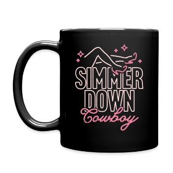 Simmer-Down-Cowboy - Tasse einfarbig - Schwarz - Links