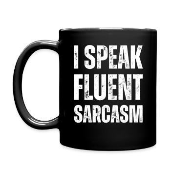Je parle de sarcasme pur - Mug uni - noir - Gauche