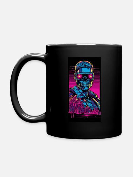 Vaporwave Vice: Cyborg - Tasse einfarbig - Schwarz