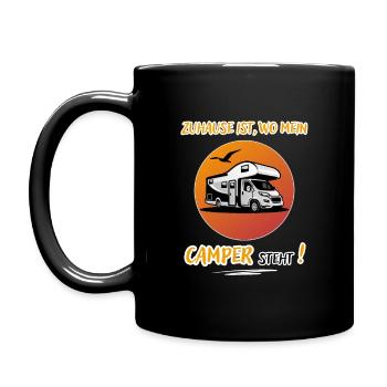 Zuhause Ist Wo Mein Camper steht-Kastenwagen-WoMo - Tasse einfarbig - Schwarz - Links