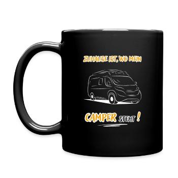 Zuhause Ist Wo Mein Camper steht-Kastenwagen-WoMo - Tasse einfarbig - Schwarz - Links