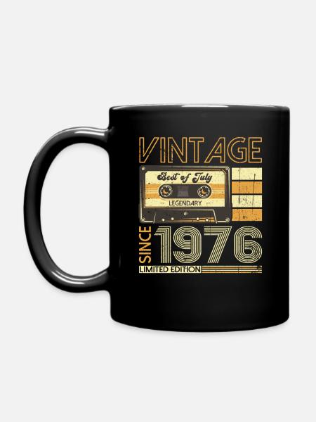 47th Birthday Man Original July Vintage 1976 - Full Colour Mug - black