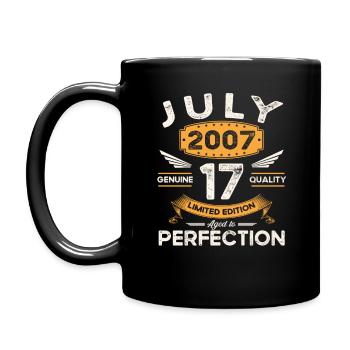 16th Birthday Man Legendary July Vintage 2007 - Full Colour Mug - black - Left