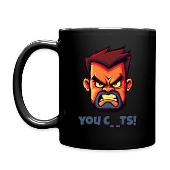 Angry Face Butcher Funny Insult - Full Colour Mug - black - Left