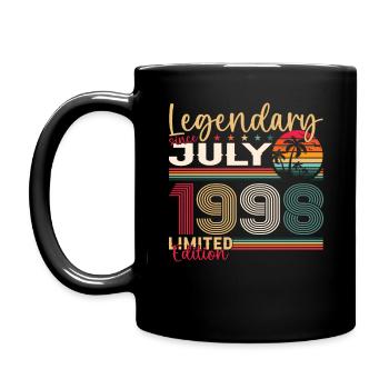 25th Birthday Man Legendary July Vintage 1998 - Full Colour Mug - black - Left