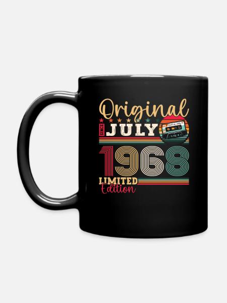 55. Geburtstag Mann Juli Jahrgang 1968 Kassette - Tasse einfarbig - Schwarz