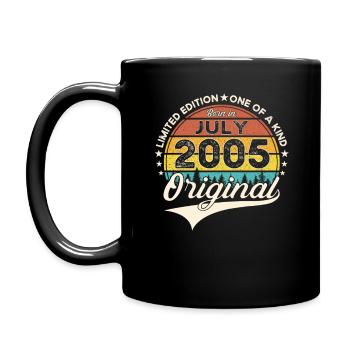 18ème Anniversaire Homme Né En Juillet Millésime 2005 - Mug uni - noir - Gauche