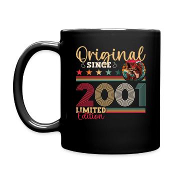 22nd Birthday Man Angler Fishing Vintage 2001 - Full Colour Mug - black - Left