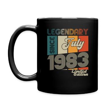 40th Birthday Man Born In July Vintage 1983 - Full Colour Mug - black - Left