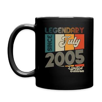 18ème Anniversaire Homme Né En Juillet Millésime 2005 - Mug uni - noir - Gauche