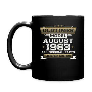 40th Birthday Man Oldtimer August Vintage 1983 - Full Colour Mug - black - Left