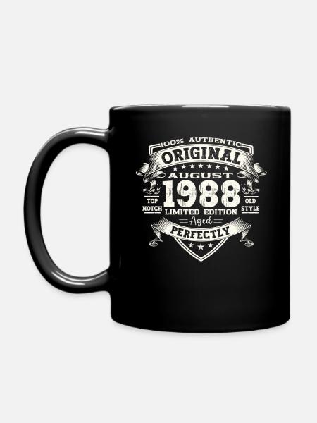 35. Geburtstag Mann Original August Jahrgang 1988 - Tasse einfarbig - Schwarz