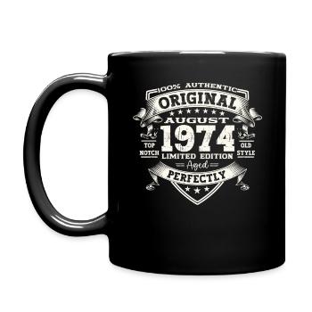 49 Birthday Man Original August Vintage 1974 - Full Colour Mug - black - Left