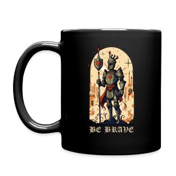 Sei mutig – Mittelalterlicher Ritter - Tasse einfarbig - Schwarz - Links
