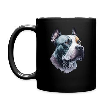 Pitbull Terrier Art amoureux des chiens - Mug uni - noir - Gauche