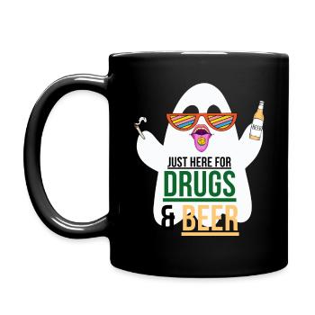 Costume d’Halloween - Drôle de fantôme drogues et bière - Mug uni - noir - Gauche