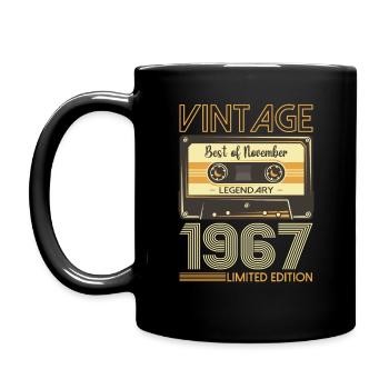56e anniversaire Cassette novembre Vintage 1967 - Mug uni - noir - Gauche