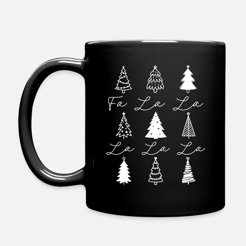Christmas Trees Fa la la - Full Colour Mug - black