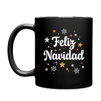 Feliz Navidad - Tasse einfarbig - Schwarz - Links