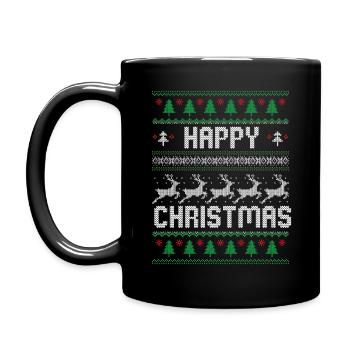Happy Christmas - Full Colour Mug - black - Left