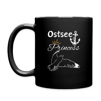 Princesse de la mer Baltique-Ancre de princesse de la mer Baltique et mouette - Mug uni - noir - Gauche