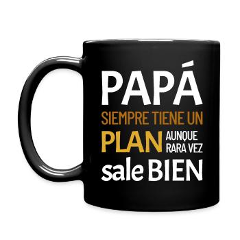 Papa a toujours un plan - Mug uni - noir - Gauche