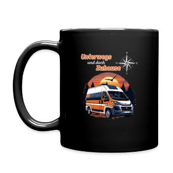Camping, campervan, campervan, saying-on the road ... - Full Colour Mug - black - Left