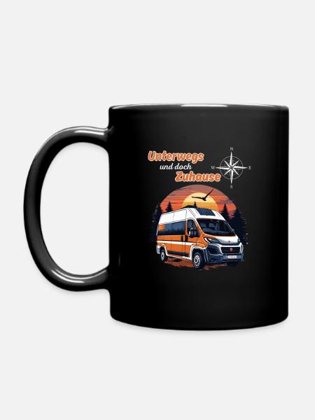 Camping, camping-car, camping-car, dicton-sur la route... - Mug uni - noir