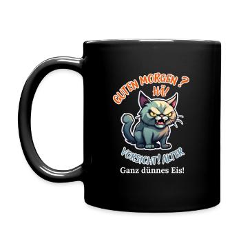Good morning? Huh! Beware of old very thin ice - Full Colour Mug - black - Left