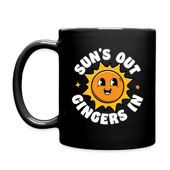 Sonnen aus Ingwer rein - Tasse einfarbig - Schwarz - Links