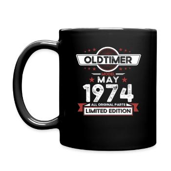 50th Birthday Man Vintage May Vintage 1974 - Full Colour Mug - black - Left
