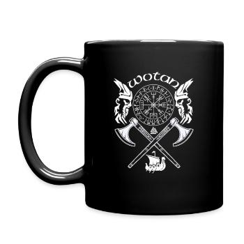 Wotan-VIKING-Viking SYMBOLES-RUNES VIKINGS - Mug uni - noir - Gauche