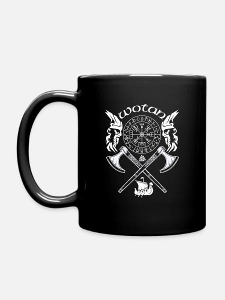 Wotan-VIKING-Viking SYMBOLES-RUNES VIKINGS - Mug uni - noir