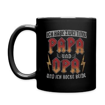 PAPA UND OPA ZWEI TITEL OPI VATERTAG GROßVATER - Tasse einfarbig - Schwarz - Links
