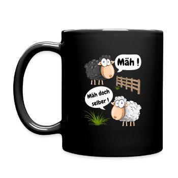 Bêler! Pourquoi ne pas tondre un motif amusant avec des moutons - Mug uni - noir - Gauche