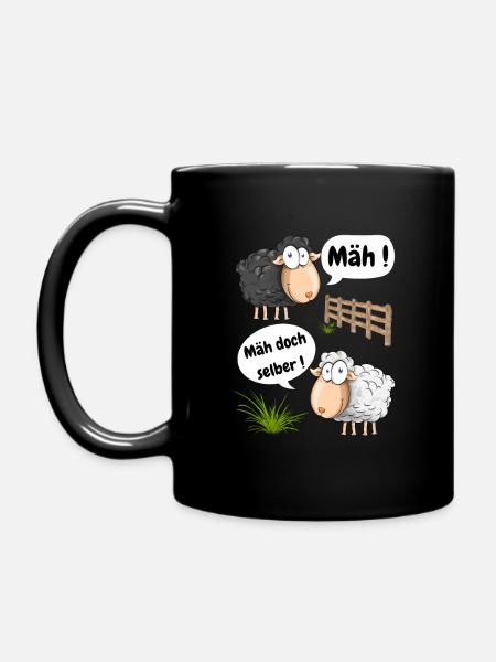 Bêler! Pourquoi ne pas tondre un motif amusant avec des moutons - Mug uni - noir