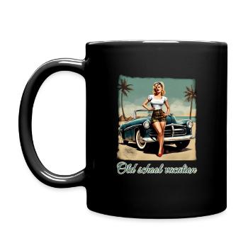 Rétro Pin Up Girl Vacances à l’ancienne - Mug uni - noir - Gauche