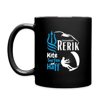 Rerik kite surfing at the lagoon Baltic Sea resort of Rerik - Full Colour Mug - black - Left