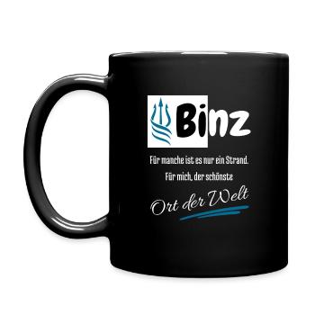 Binz für mich der schönste Ort der Welt- Rügen - Tasse einfarbig - Schwarz - Links