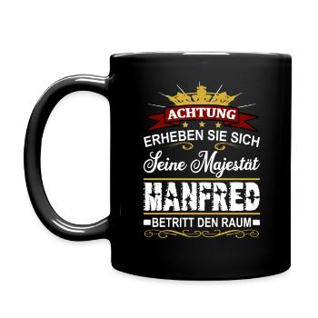 Vorname Manfred Namensgeschenk Name Sprüche Fun - Tasse einfarbig - Schwarz - Links