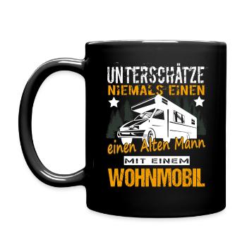 Wohnmobil Camping Geschenk Camper Dauercamper Opa - Tasse einfarbig - Schwarz - Links