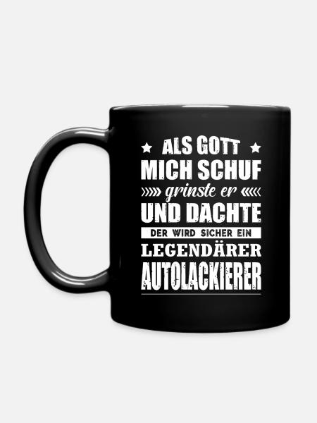 Autolackierer Geschenk Fahrzeuglackierer Auto KFZ - Tasse einfarbig - Schwarz