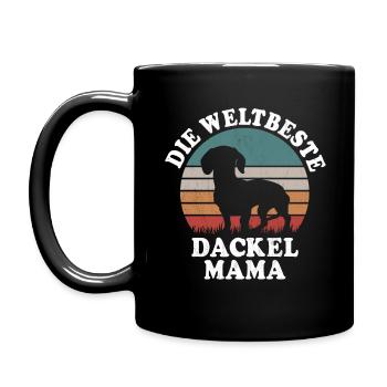 HUNDEFREUNDE TECKEL DACKELMAMA DACKEL GESCHENK - Tasse einfarbig - Schwarz - Links