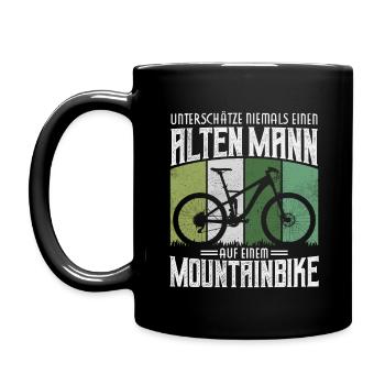 FULLY MTB HARDTAIL ALTER MANN MOUNTAINBIKE SPRUCH - Tasse einfarbig - Schwarz - Links